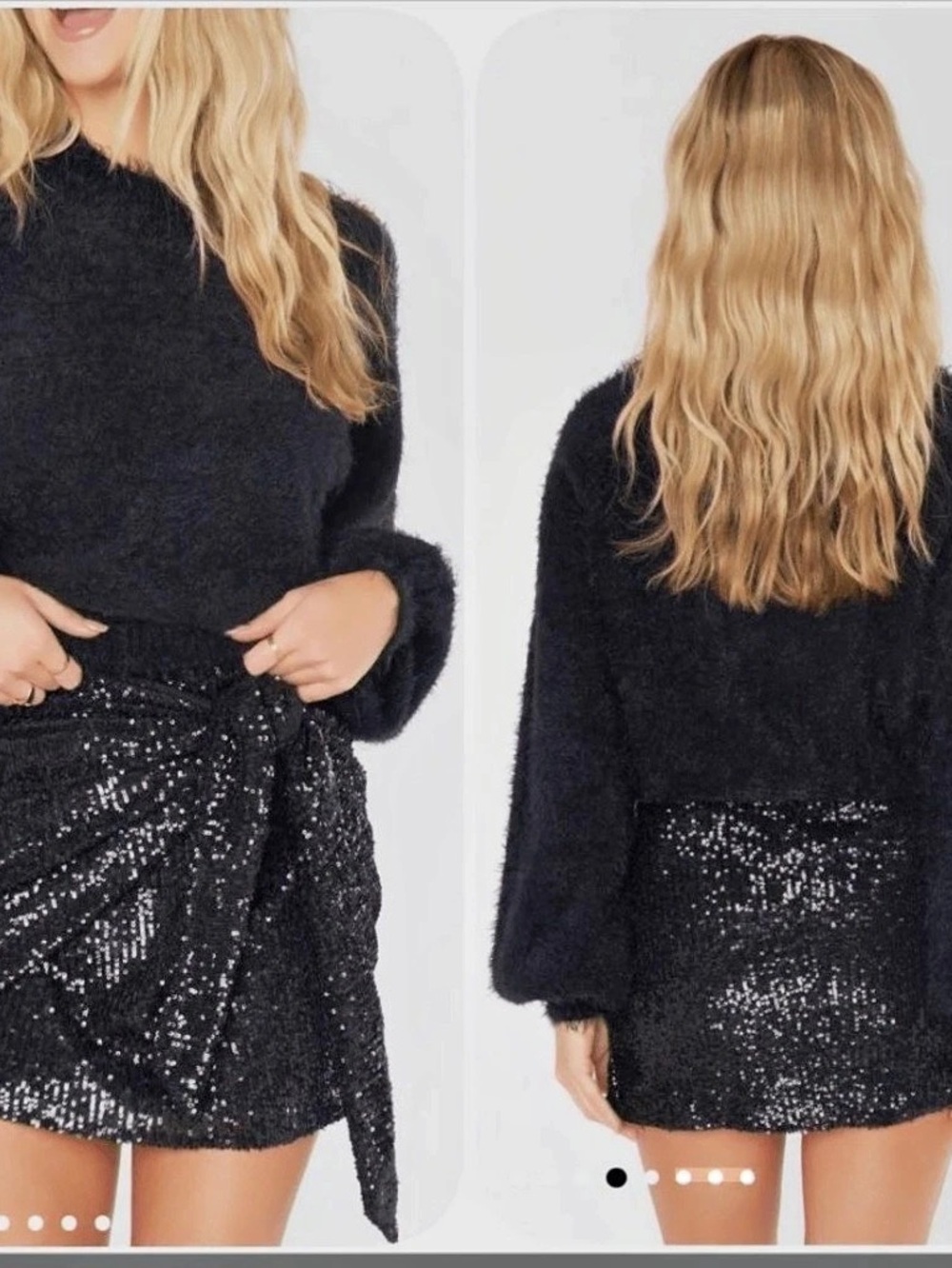 SHOW ME YOUR MUMU Sequin Wrap Mini Skirt in Black Size XS NWT